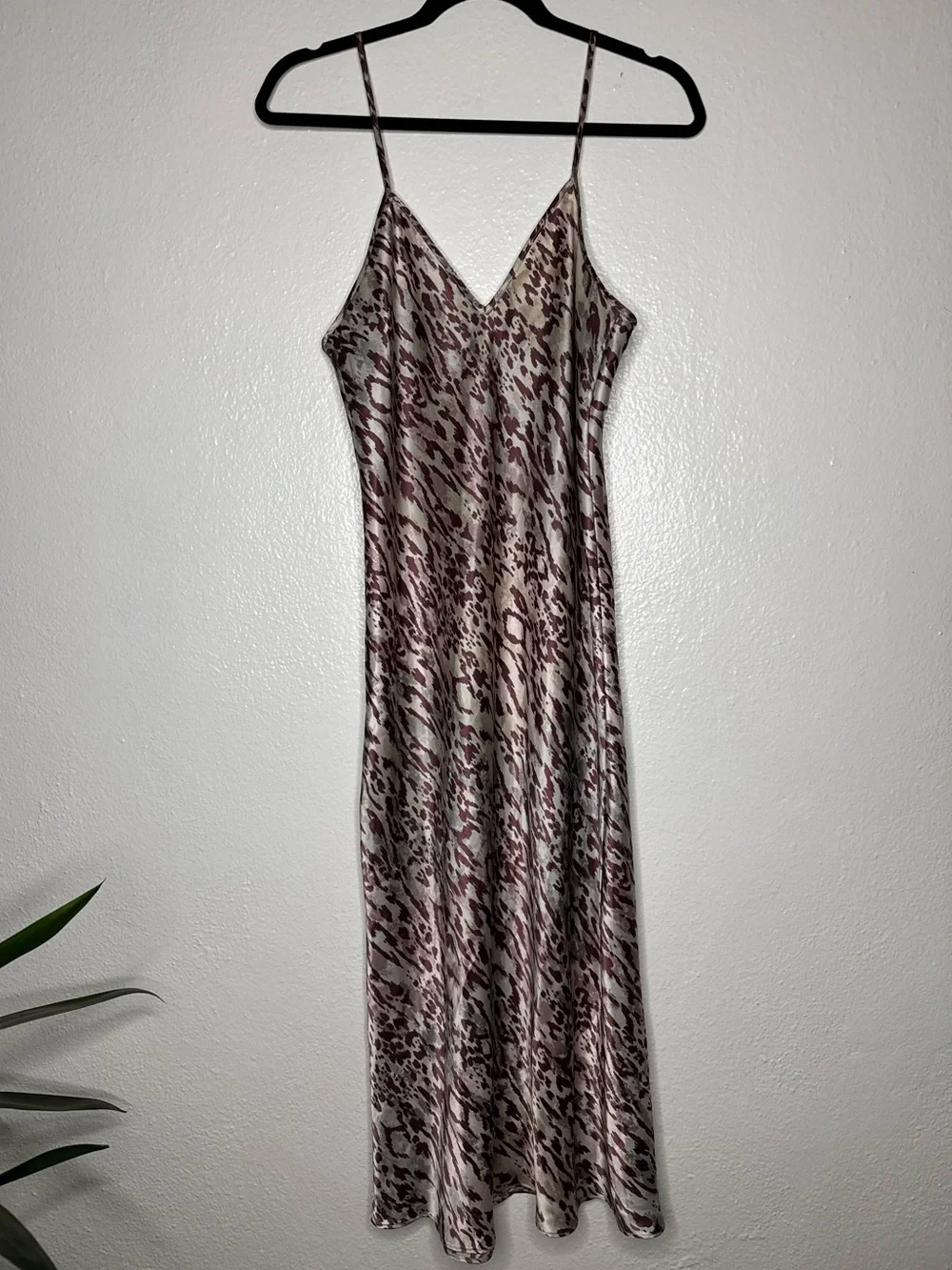 In Bloom by Jonquil - Slip Maxi Nightgown  in Taupe and Plum Animal Print